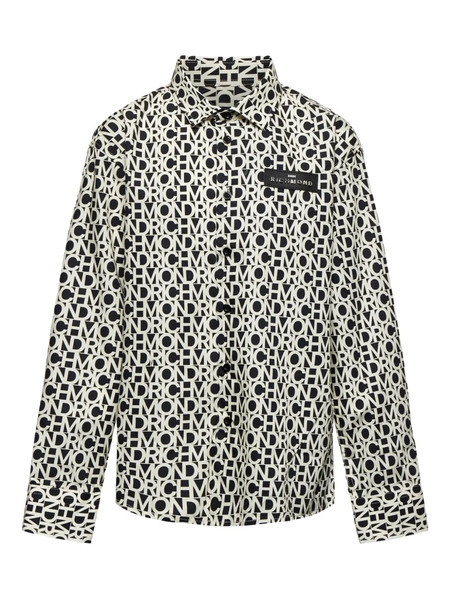  John Richmond Junior Lettering Patch Shirt - Black 