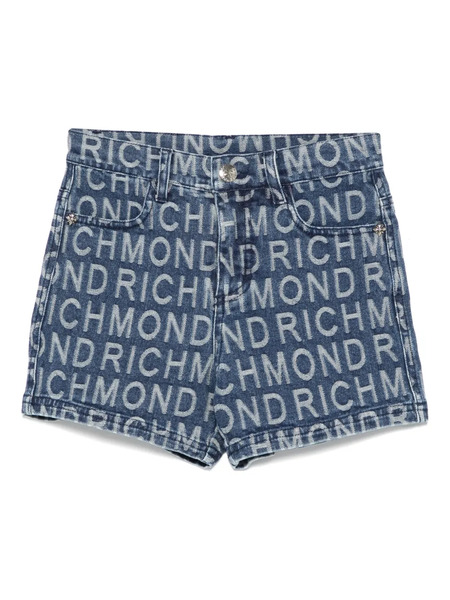  John Richmond Junior Logo-jacquard Shorts - Blue 
