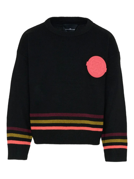  John Richmond Junior Logo Stripe Sweater - Black 