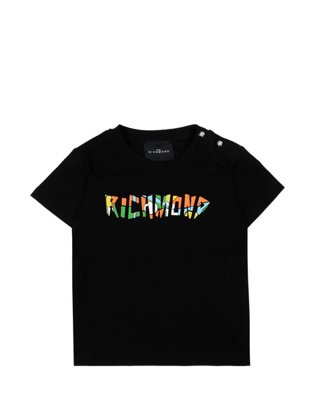  John Richmond Junior Multicoloured Logo T-shirt - Black 