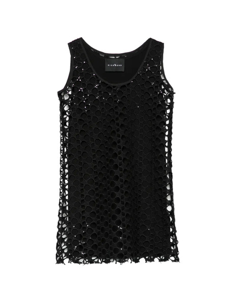  John Richmond Junior Openwork Sequinned Mini Dress - Black 