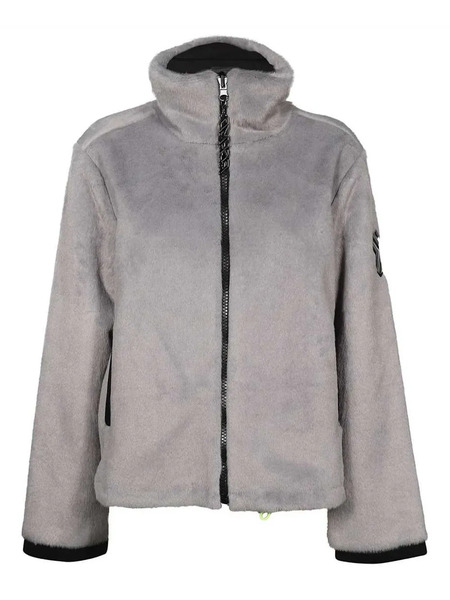 John Richmond Logo-patch Faux-fur Jacket - Grey 