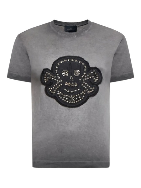  John Richmond Skull-embellished T-shirt - Grey 