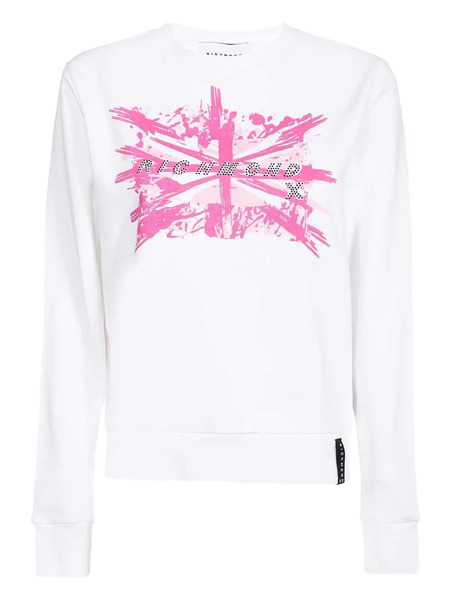  John Richmond Union-jack Embellished Long-sleeved Sweatshirt - White 