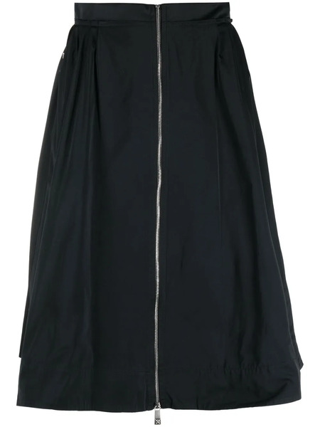  John Richmond Zip A-line Midi Skirt - Black 