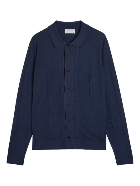  John Smedley Floyd Buttoned Cardigan - Blue 