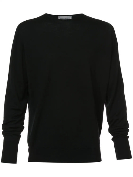  John Smedley Plain Crew-neck Jumper - Black 