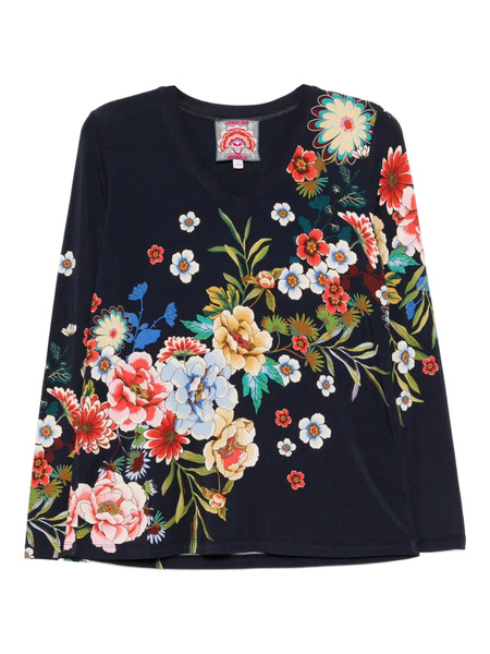  Johnny Was Janie Long-sleeved T-shirt - Blue 