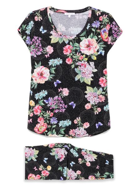  Johnny Was The Bobbie Crop Pyjama Set - Black 