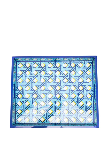  Jonathan Adler Basketweave Tray - Blue 