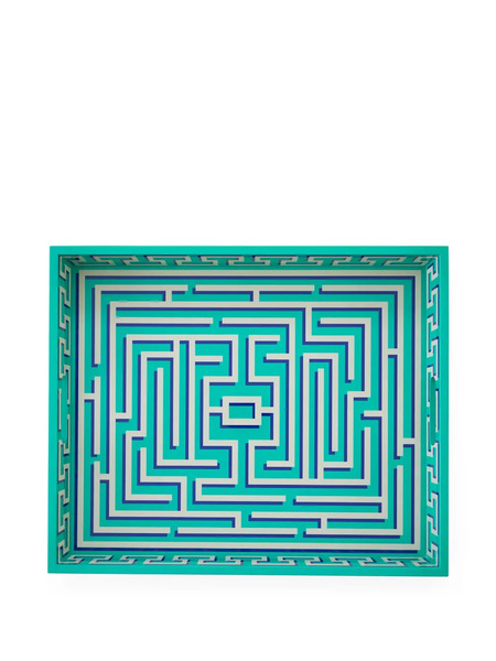  Jonathan Adler Labyrinth-pattern Decorative Tray - Green 