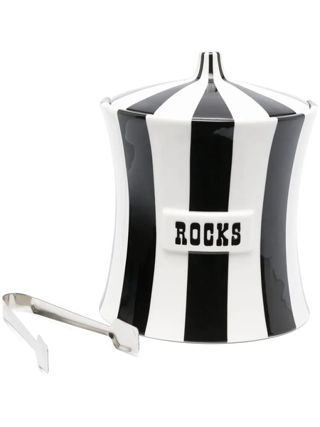  Jonathan Adler Striped Ceramic Ice Bucket - Black 