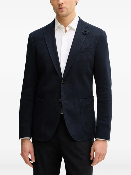  Joop! Floral-boutonnière Single-breasted Blazer - Blue 