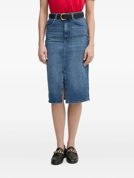  Joop! High-waisted Split Denim Midi Skirt - Blue 