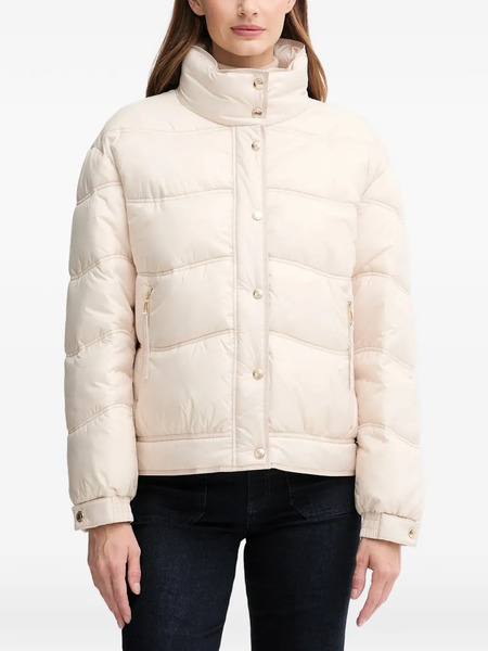  Joop! Orkida Quilted Funnel-neck Jacket - White 
