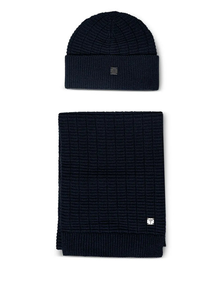  Joop! Ribbed Logo-plaque Scarf - Blue 