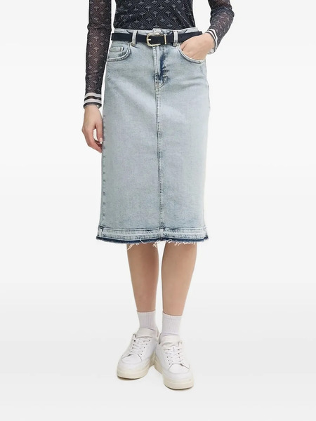  Joop! Romy Frayed-hem Denim Midi Skirt - Blue 