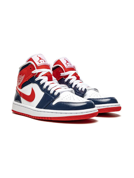  Jordan Air Jordan 1 Mid patent Leather Navy/white/red Sneakers 