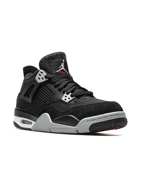  Jordan Kids Air Jordan 4 black Canvas Sneakers 
