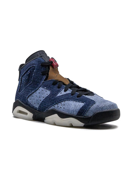  Jordan Kids Air Jordan 6 Retro washed Denim Sneakers - Blue 