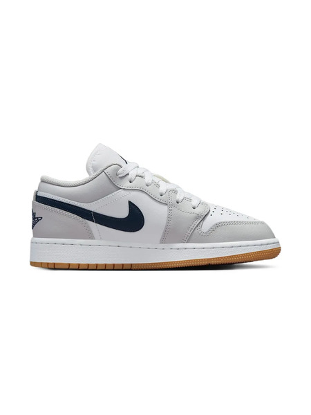  Jordan Kids Jordan 1 Low  White/neutral Grey Gum /midnight Navy Sneakers 
