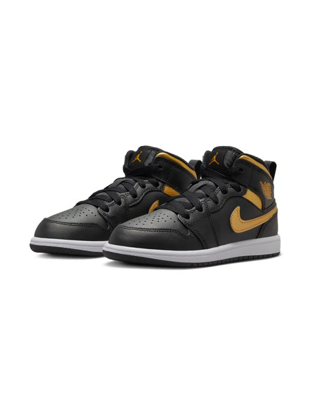 Jordan Kids Jordan 1 Mid metallic Gold/black Sneakers 