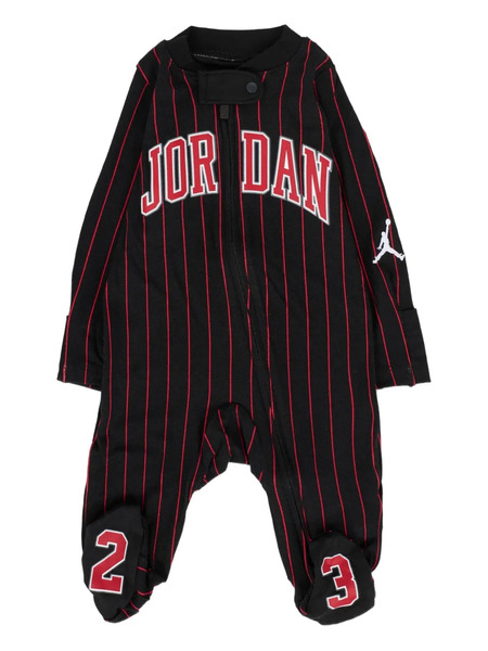  Jordan Kids Pinstriped Long-sleeves Pajamas - Black 