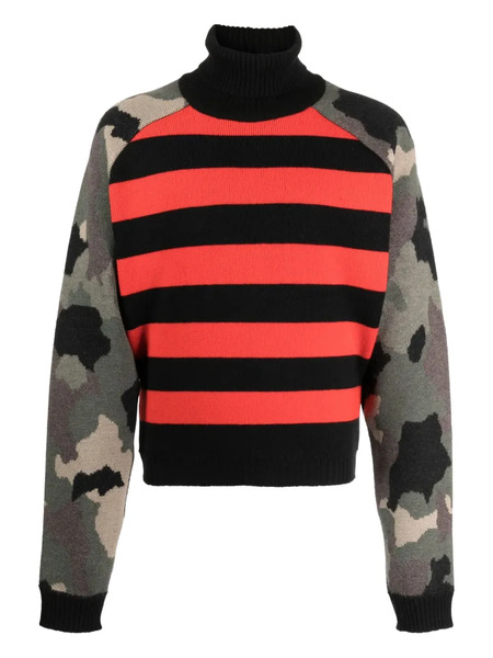  Jordanluca Camouflage-pattern Roll-neck Sweater - Black 
