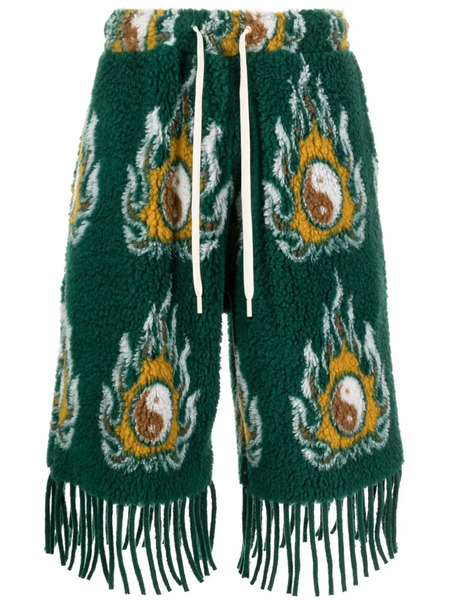  Jordanluca Cosmo Patterned-jacquard Drawstring Shorts - Green 