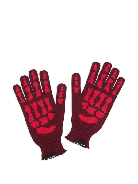  Jordanluca Skeleton-print Gloves - Red 