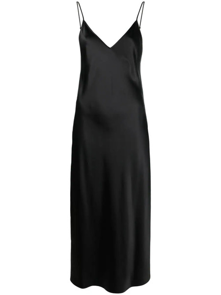  Joseph Clea Silk Satin Flared Dress - Black 
