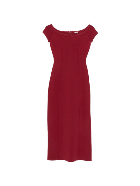  Joseph Foin Off-shoulder Midi Dress - Red 