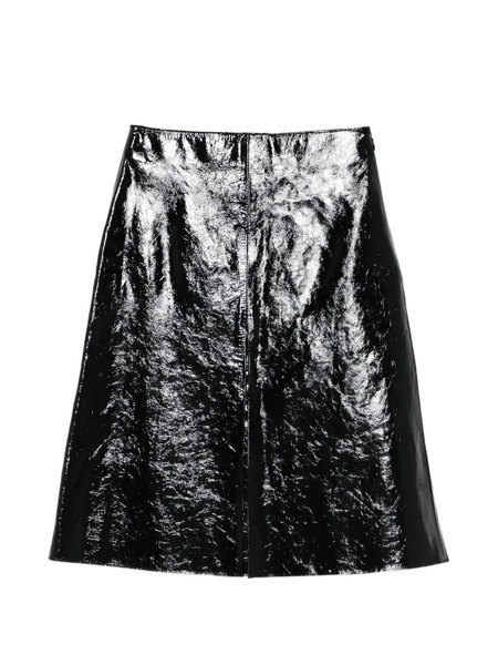 Joseph Glazed Leather Skirt - Black 