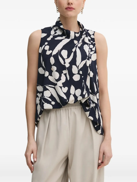  Joseph Ribkoff Abstract-pattern Halterneck Blouse - Blue 
