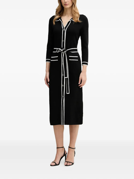  Joseph Ribkoff Buttoned Belted Midi Dress - Black 
