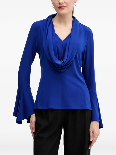  Joseph Ribkoff Cowl-neck Flared Blouse - Blue 