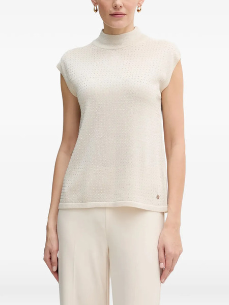  Joseph Ribkoff Embellished High-neck Top - Neutrals 