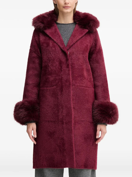 Joseph Ribkoff Faux-fur Trim Coat - Red 