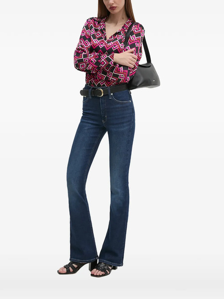  Joseph Ribkoff Geometric-print V-neck Blouse - Black 