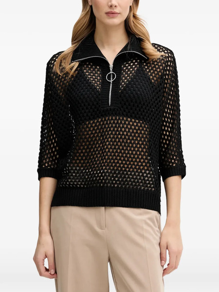  Joseph Ribkoff Half-zip Sweater - Black 