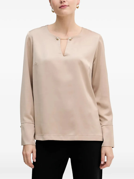  Joseph Ribkoff Keyhole Cuff-detail Blouse - Neutrals 
