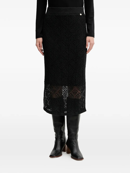 Joseph Ribkoff Lace Panel Skirt - Black 