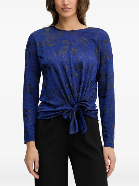  Joseph Ribkoff Long-sleeve Tie-detail Top - Blue 