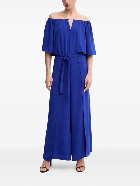 Joseph Ribkoff Off-shoulder Tie Jumpsuit - Blue 