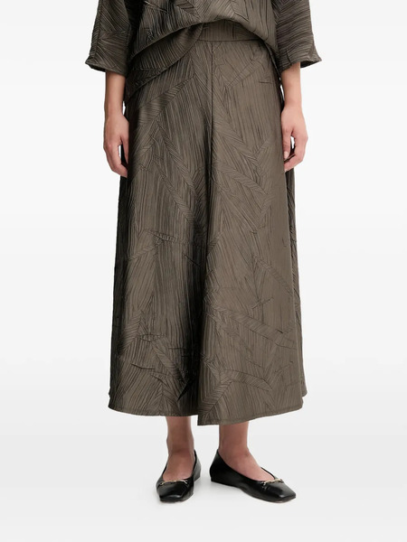  Joseph Ribkoff Pleated Patterned Skirt - Brown 