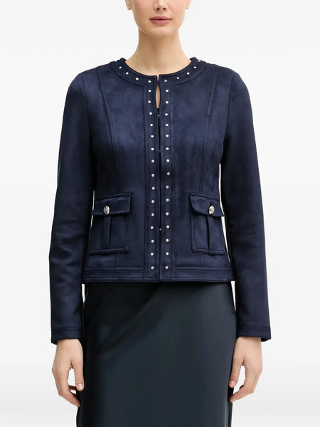  Joseph Ribkoff Studded Front-pocket Jacket - Blue 