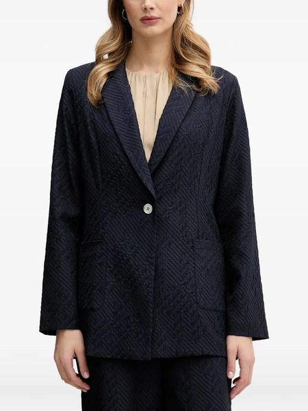  Joseph Ribkoff Textured Single-breasted Blazer - Blue 