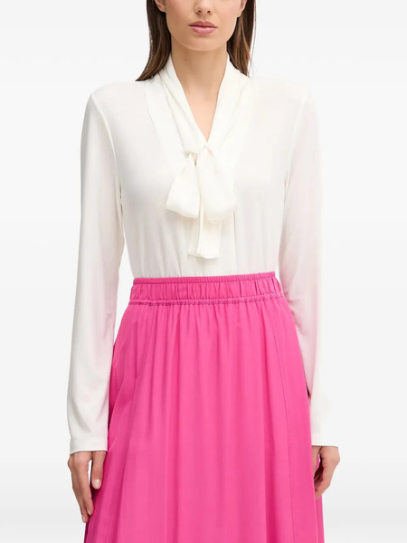  Joseph Ribkoff Tie-neck Long-sleeve Blouse - White 