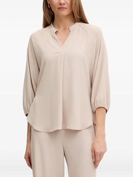  Joseph Ribkoff V-neck Drawstring Blouse - Neutrals 