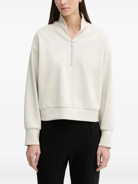  Joseph Ribkoff Zip Funnel Neck Sweatshirt - Neutrals 